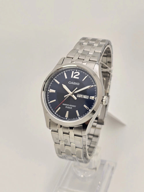 CASIO MTP-1335DJ-2AJF 38mm Blue Dial Day-Date Quartz Men’s Watch New in Box