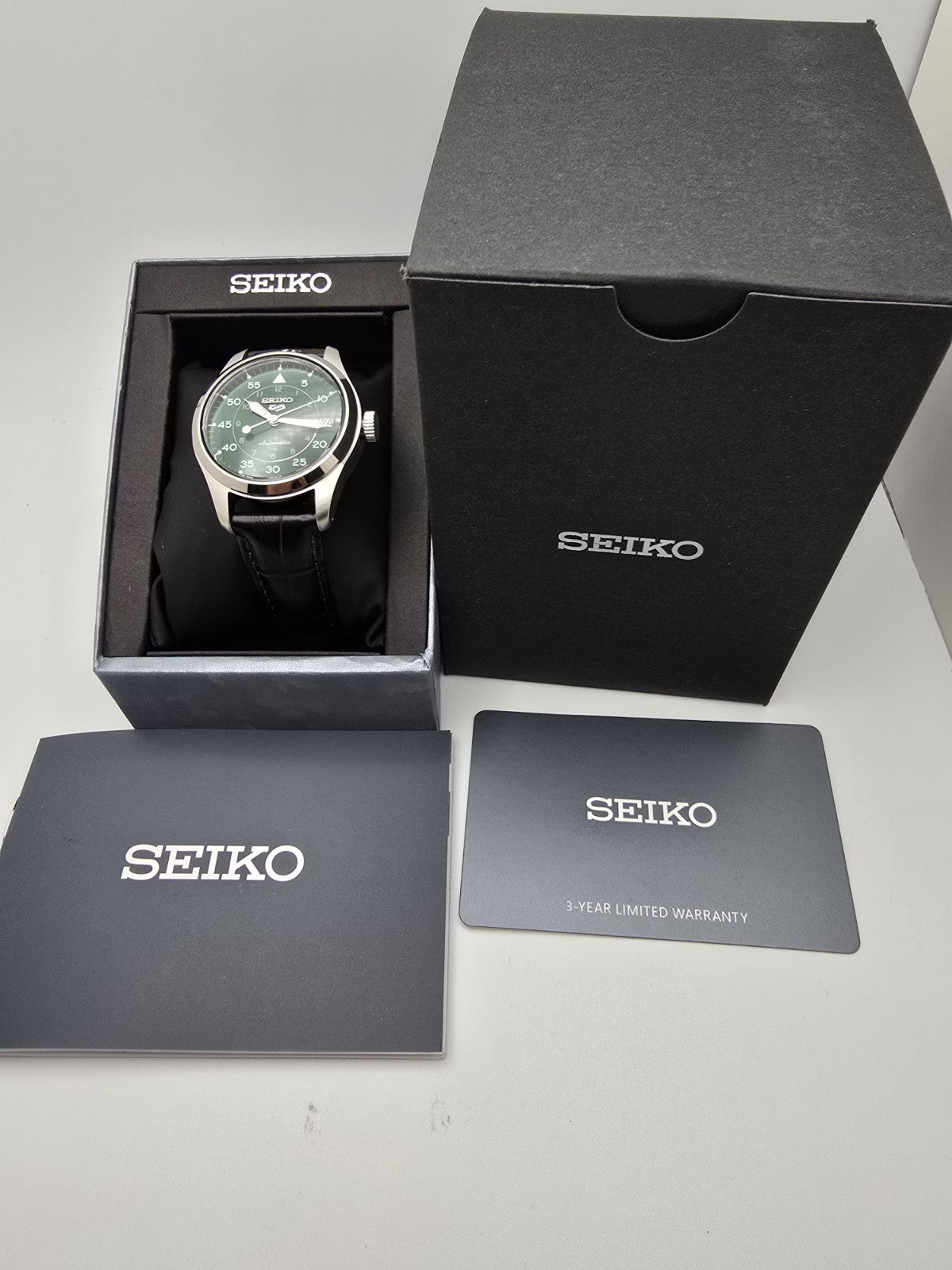 Seiko 5 Sports SRPJ89K1 Green Dial Automatic Watch size 36 mm-New in Box